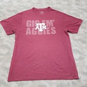 Texas A&M Shirt Mens XL Red Gig‎ Em' Aggies Short Sleeve